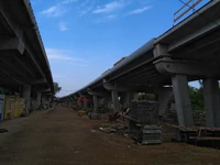 Północna nitka w trakcie przebudowy w maju 2016