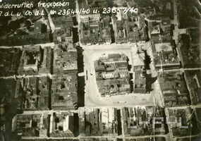 Zdjęcie lotnicze Starego Rynku i fragmentu Starego Miasta - 1940