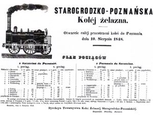 Starogrodzko-Poznańska Kolej Żelazna rozkład jazdy