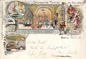 Bismarck-Tunnel, ul. Kantaka - 1891 - Pocztówka.png