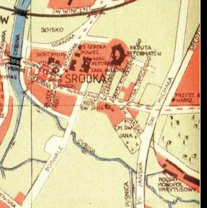 Przystanek Brama Warszawska (po prawej stronie mapy)