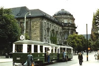 Doczepka P1D z wagonem silnikowym KSW na Fredry w roku 1960