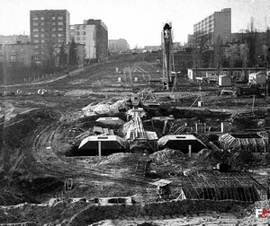 Budowa trasy tramwajowo-drogowej nad ulicą Dolna Wilda - 1973