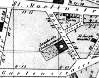 Browar Lamberta - 1888.jpg (28 KB) Browar wraz z ogródkiem piwnym na planie miasta z roku 1888