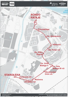 Linia 165 - przebieg