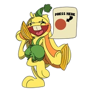 Ditto, but can be pressed to play audio queues. This cutout can be found next to the main stage of Musical Memory.