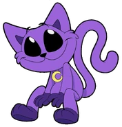 Merch artwork of CatNap sitting and looking up.