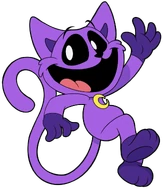 Merch artwork of CatNap waving.