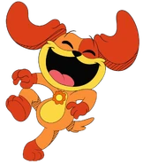 A unused artwork of DogDay dancing.