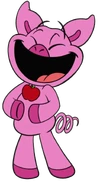 A unused artwork of PickyPiggy laughing.