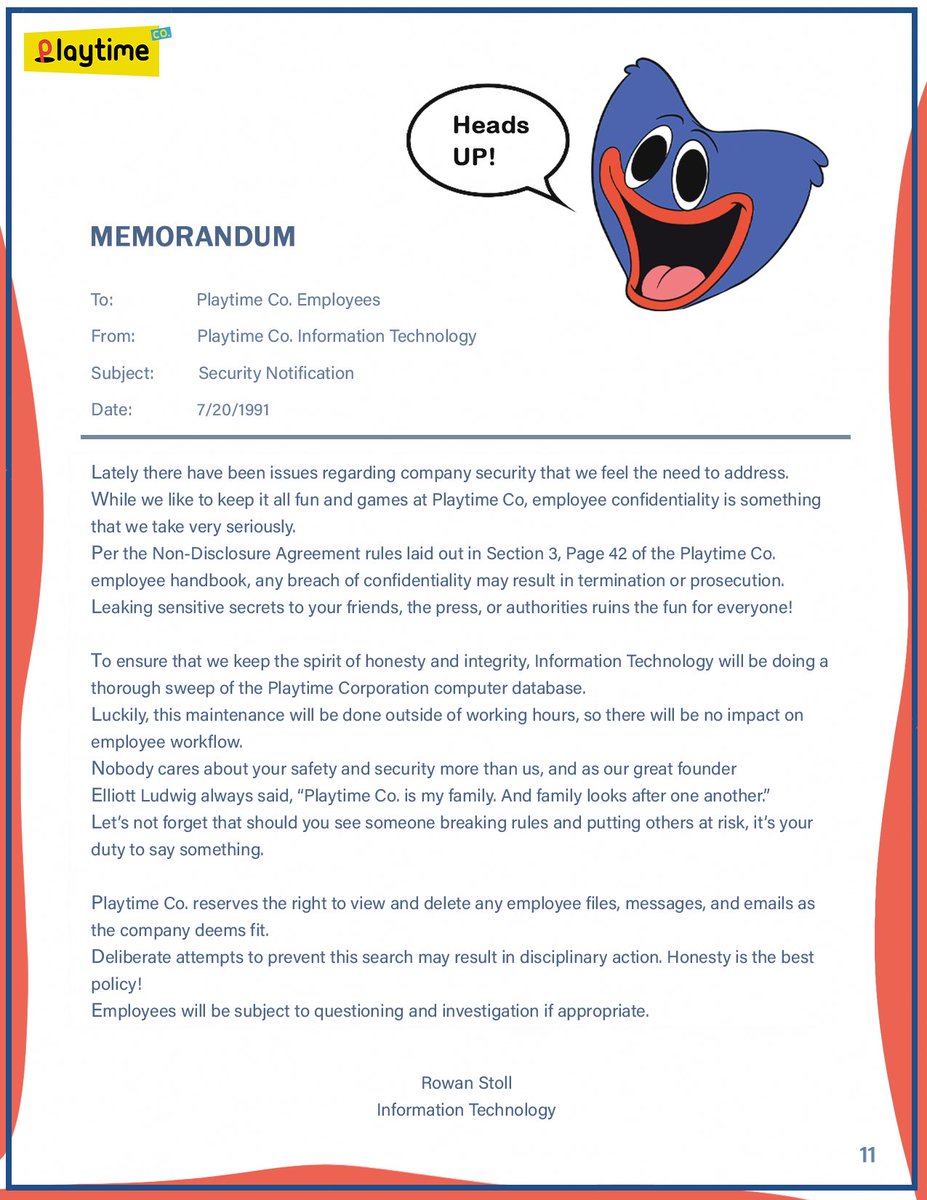 Playtime Co. Memorandum, Poppy Playtime Wiki