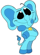 A promotional artwork of Bubba Bubbaphant thinking.