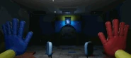 The Blue Hand being scanned after being thrown from afar by The Player at the Main Entrance.