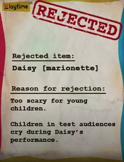 Daisy's rejection paper.
