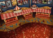 Concept art for a series of small buildings presumably being the old Ticket Booth.