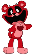 A promotional artwork of Bobby BearHug doing a heart shape with her hands.