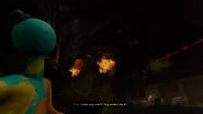 Doey and The Player witness a distant explosion in the cavern.