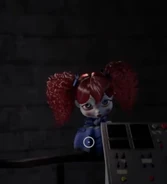 Poppy talking to The Player as they both descend to Loading Bay 1E via elevator.