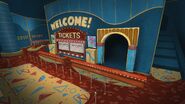 Concept art of the familiar Ticket Booth we see upon entering the Theater.