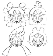 Early designs for Mommy's head.