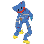 An unused artwork of damaged Huggy.