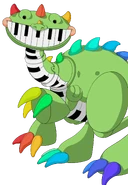 The first official artwork of Pianosaurus, albeit only half of him.