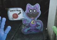 Cartoon CatNap's cardboard cutout, found in Lift Shaft, nearby Gas Production Zone.