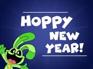 Hoppy Hopscotch seen in the "Hoppy New Year" image for the 2024 New Year.