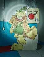 A cardboard cutout of Bunzo Bunny found before The Player enters the Musical Memory.