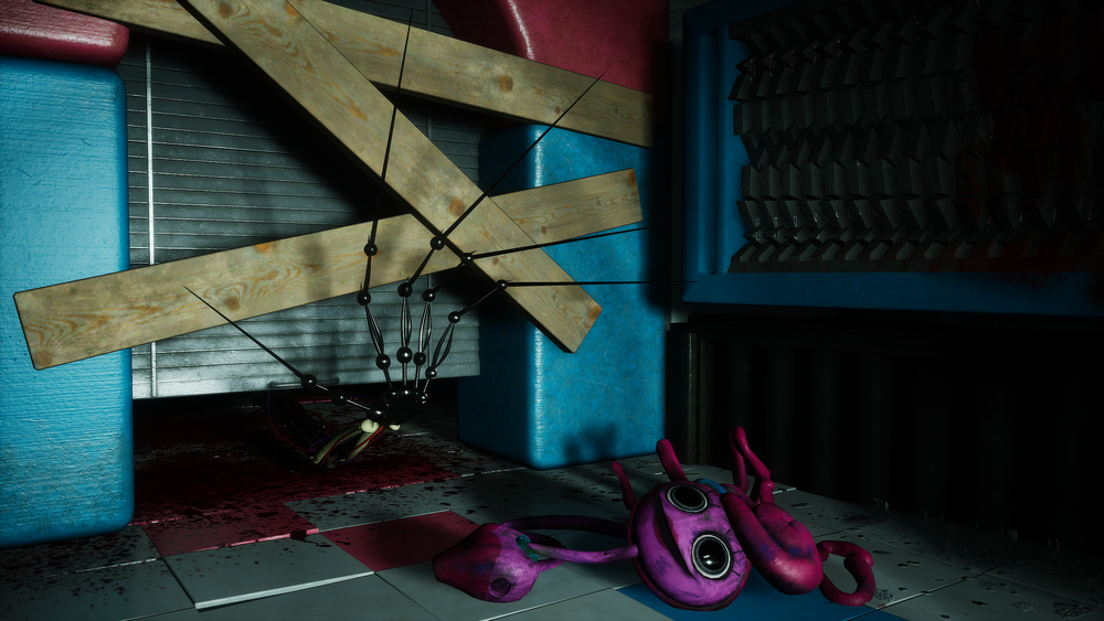The Prototype's hand reaching for Mommy Long Legs' dead body.