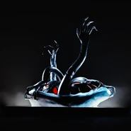 A picture of Doey’s monster form climbing out of a phone, used as a teaser for the mobile port of Chapter 4.