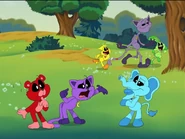 Unused cartoon panel of CatNap and his Bigger Bodies form.