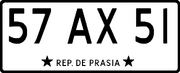 Prasian license plate 1980-2007