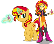 Sunset shimmer and sunset shimmer by hampshireukbrony-d6qbs1c