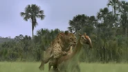 Screenshot (226).png (1.1 MB) A Macrauchenia being attacked by a Smilodon.