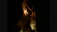 A Māori creating a cave painting.