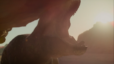 A Tarbosaurus yawning