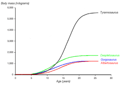 Tyrannosaurid life history graph.