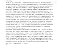 Dino Frey's response to the official Prehistoric wiki's Email account.