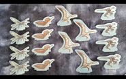 Meganeura, Arthropleura, Nyctosaurus, & Microraptor pieces