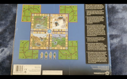 Backside of the box, showcasing the board & rules