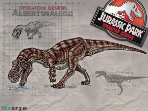 Концепт-арт альбертозавра в игре "Jurassic Park: Operation Genesis"