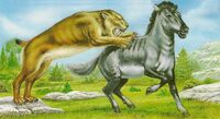 Smilodon a la chasse