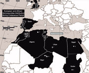 Spinosaurid distribution in Europe and North Africa