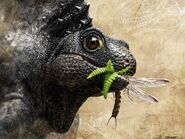 Реконструкция, изображающая Melanedaphodon hovaneci поедающим как и растительную, так и животную пищу
