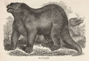 “IGUANODON” – 1859 dinosaur illustration from the Illustrated Natural History of the Animal Kingdom by Samuel G