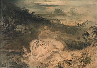 1837-John Martin - The country of the Iguanodon