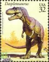 Дасплетозавр на марке