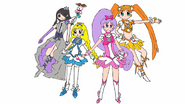 Las Pretty Cure Cosmos disfrazadas de las HeartCatch Pretty Cure hecho por Animelovefan