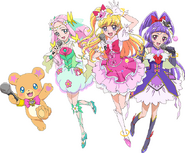 Perfil de las Mahou Tsukai Pretty Cure en el cartel de ¡Todas juntas! ¡Festival Pretty Cure!: Las Pretty Cure en un Milagroso♡Escenario☆Mágico.